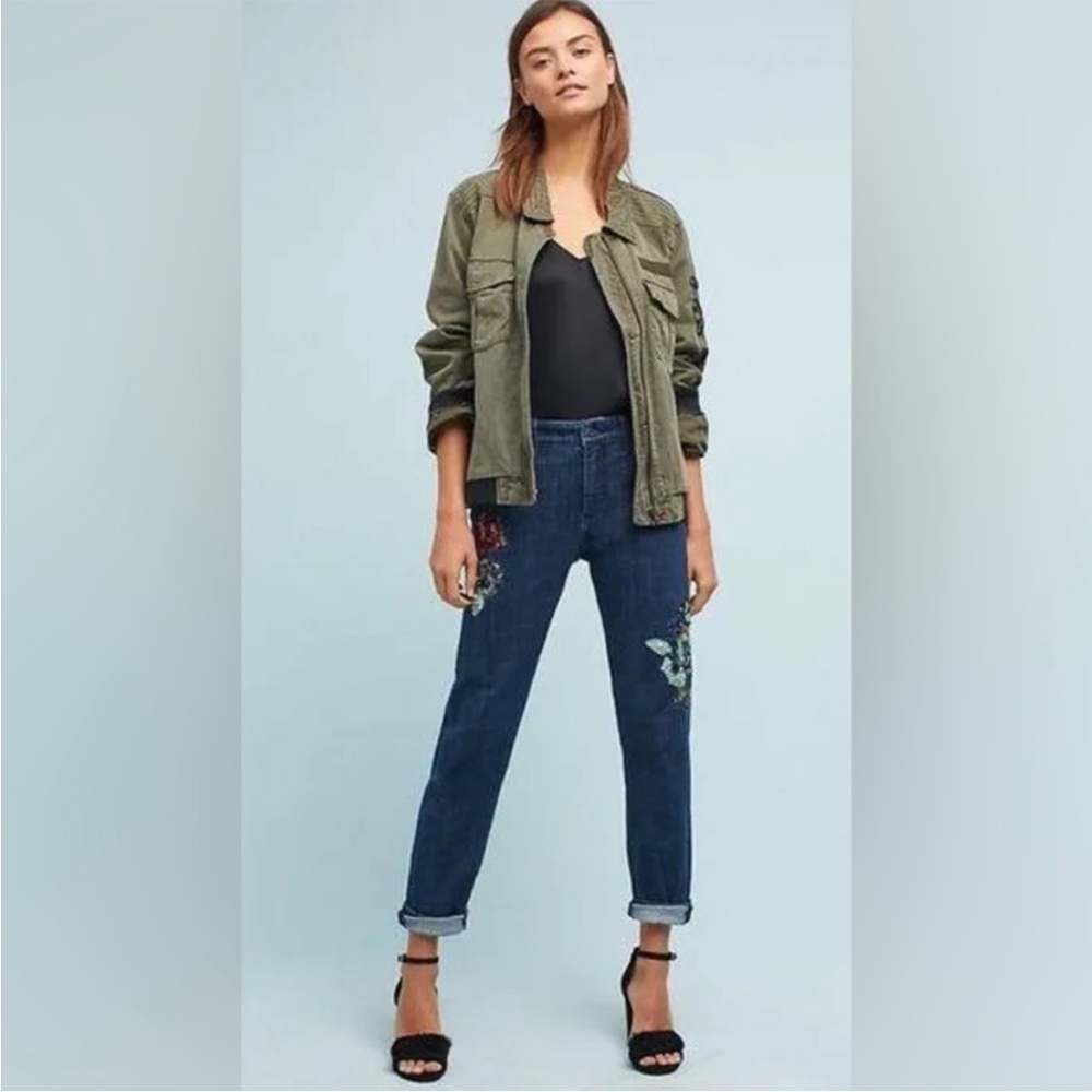 ANTHROPOLOGIE Pilcro and the Letterpress Slim Boyfriend Jeans, Dark Wash, US 27